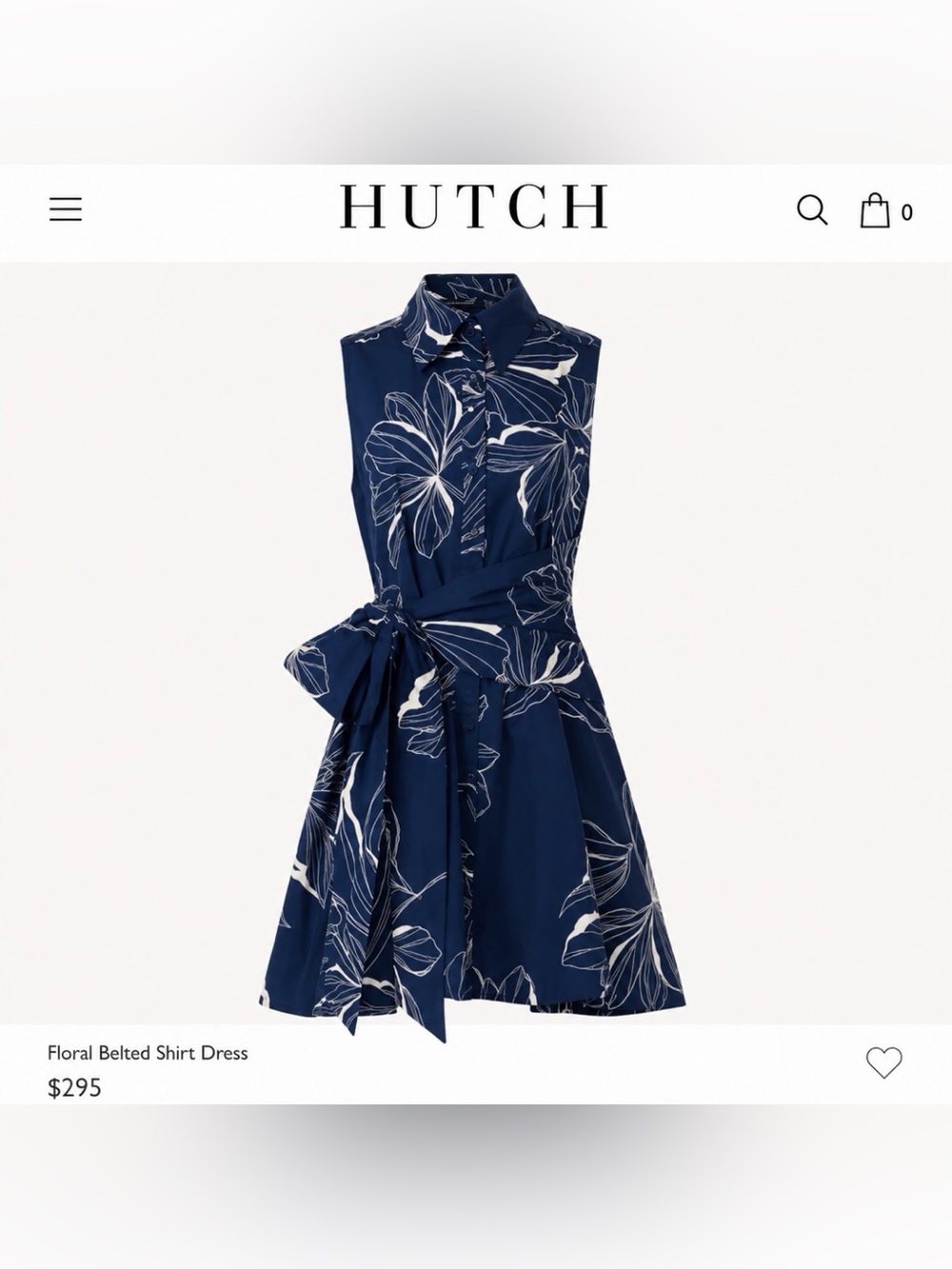 Hutch Floral Belted Dress - Navy